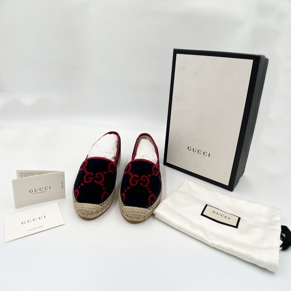 Gucci GG Terry Cloth Espadrille, Blue 8.5 - Picture 1 of 8